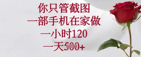 你只管截图，一部手机在家做，一小时120.一天5张【揭秘】-爱尚云
