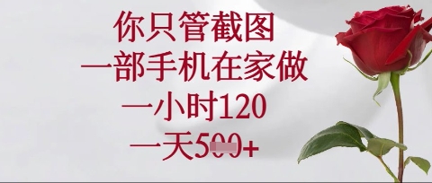你只管截图，一部手机在家操作，一小时120.一天5张【揭秘】-爱尚云