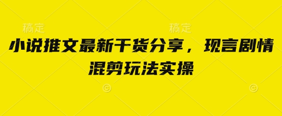 小说推文最新干货分享，现言剧情混剪玩法实操-爱尚云