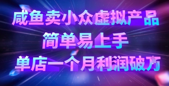 咸鱼卖小众虚拟产品，简单易上手，单店一个月利润破W-爱尚云