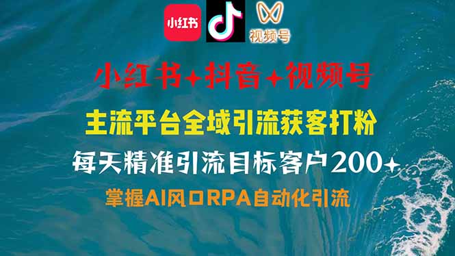 小红书、抖音、视频号全域多平台引流获客，日引目标客户200+，RPA自动...-爱尚云