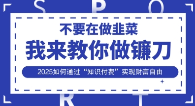 韭菜生涯终结者，我来教你做镰刀，2025如何通过“知识付费”实现财F自由【揭秘】-爱尚云
