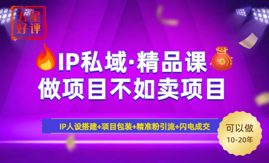 2025年“IP私域·密训精品课”，日赚3000+小白避坑年赚百万，暴力引流...-爱尚云