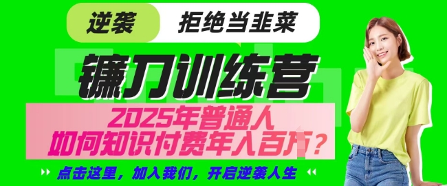 【网创项目终点站-镰刀训练营超级IP合伙人】25年普通人如何通过知识付费实现逆袭【揭秘】-爱尚云